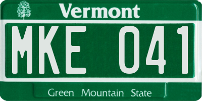 VT license plate MKE041