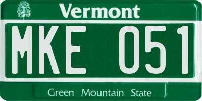VT license plate MKE051