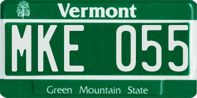 VT license plate MKE055