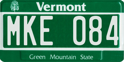 VT license plate MKE084