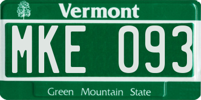 VT license plate MKE093