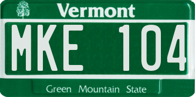 VT license plate MKE104