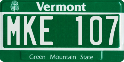 VT license plate MKE107