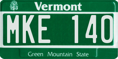 VT license plate MKE140