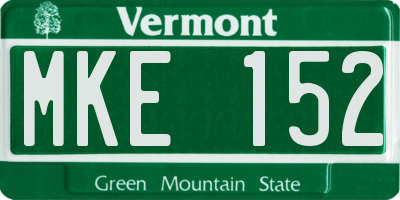 VT license plate MKE152