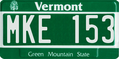 VT license plate MKE153