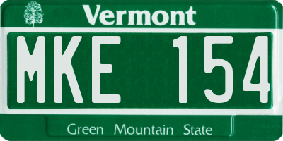 VT license plate MKE154