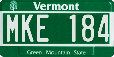 VT license plate MKE184