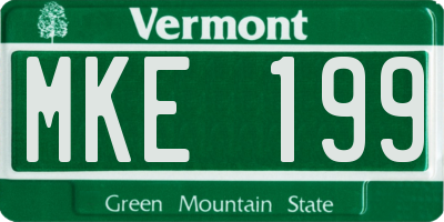 VT license plate MKE199