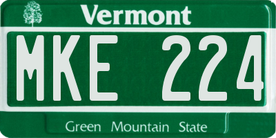VT license plate MKE224