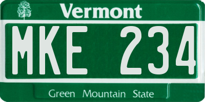 VT license plate MKE234
