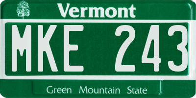 VT license plate MKE243