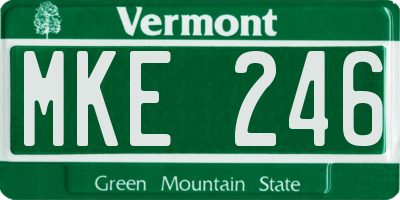 VT license plate MKE246