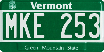 VT license plate MKE253