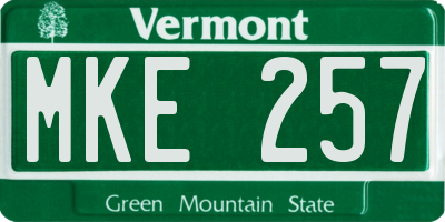 VT license plate MKE257