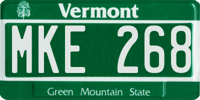 VT license plate MKE268