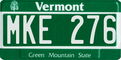 VT license plate MKE276