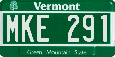 VT license plate MKE291