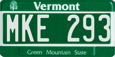 VT license plate MKE293