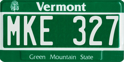 VT license plate MKE327