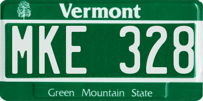 VT license plate MKE328