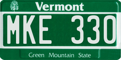 VT license plate MKE330