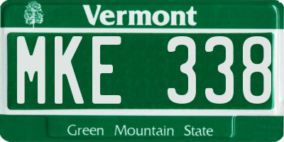 VT license plate MKE338