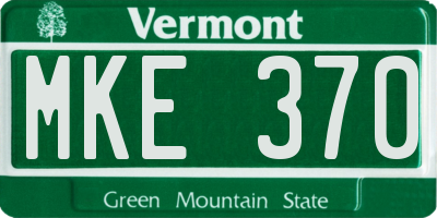 VT license plate MKE370