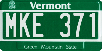 VT license plate MKE371