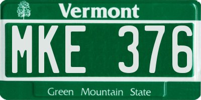 VT license plate MKE376