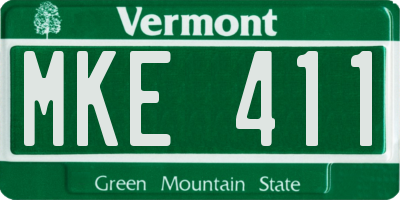 VT license plate MKE411