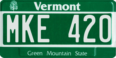 VT license plate MKE420