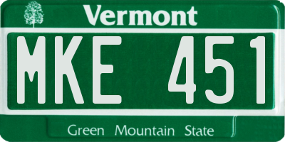 VT license plate MKE451