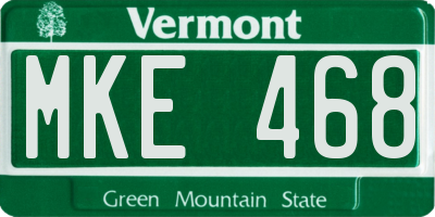 VT license plate MKE468