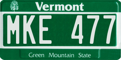 VT license plate MKE477