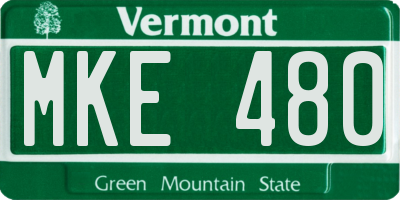 VT license plate MKE480