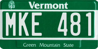 VT license plate MKE481