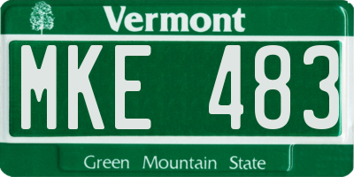 VT license plate MKE483