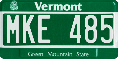 VT license plate MKE485