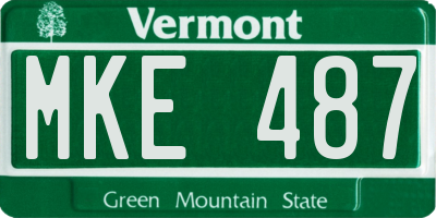 VT license plate MKE487