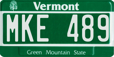 VT license plate MKE489
