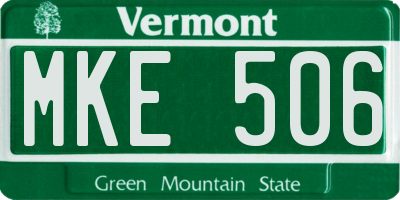 VT license plate MKE506
