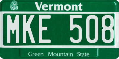 VT license plate MKE508