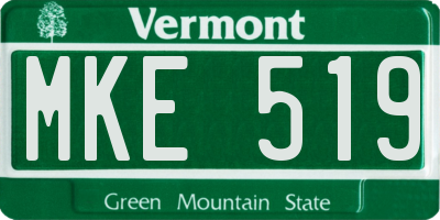 VT license plate MKE519