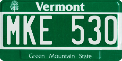 VT license plate MKE530