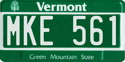 VT license plate MKE561
