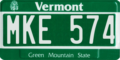 VT license plate MKE574