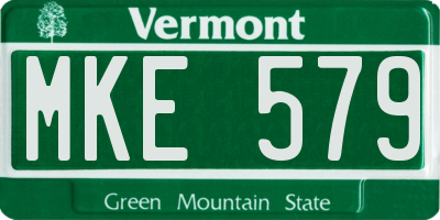 VT license plate MKE579