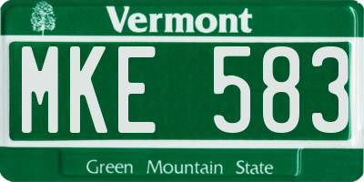 VT license plate MKE583