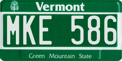 VT license plate MKE586